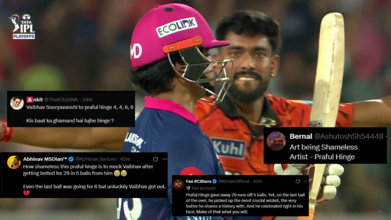 “How Shameless…” Praful Hinge’s Celebration On Vaibhav Sooryavanshi’s Wicket S – آئی پی ایل 2026: ویبھو سوریونشی کی وکٹ پر پرفل ہنگے کا جشن تنازعہ کا شکار